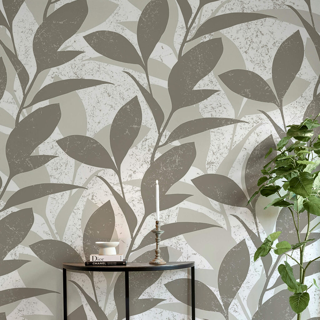 Padrão de folhas sobre fundo branco