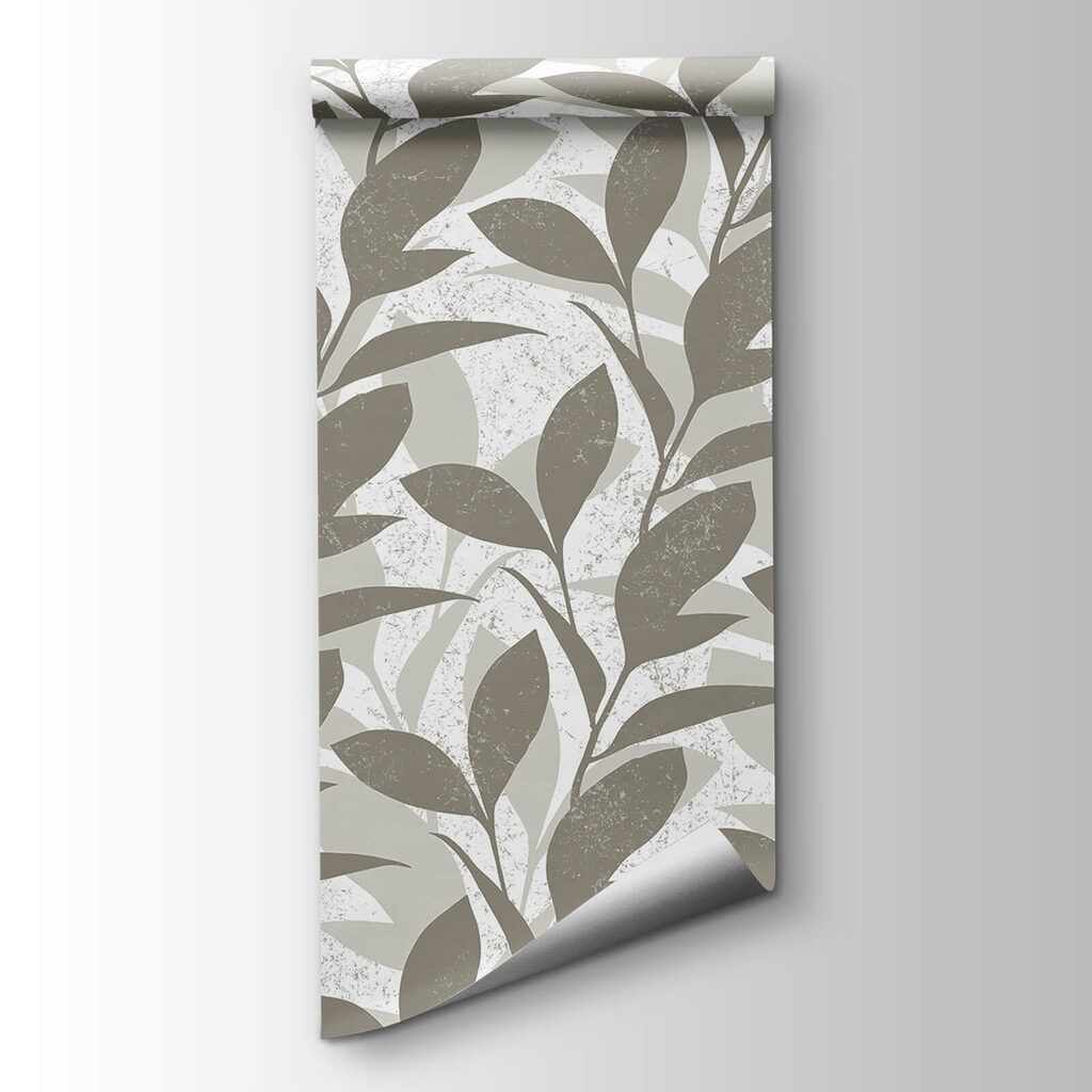 Pattern of leaves on a white background