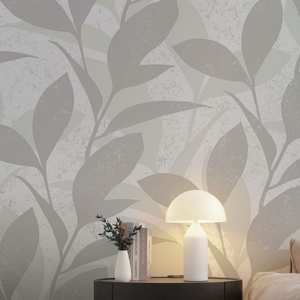 Padrão de folhas sobre fundo branco