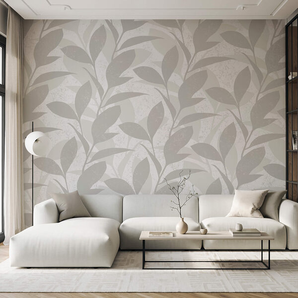 Padrão de folhas sobre fundo branco