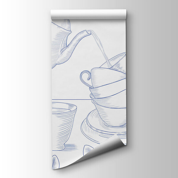 Teapot pouring into a stack of teacups