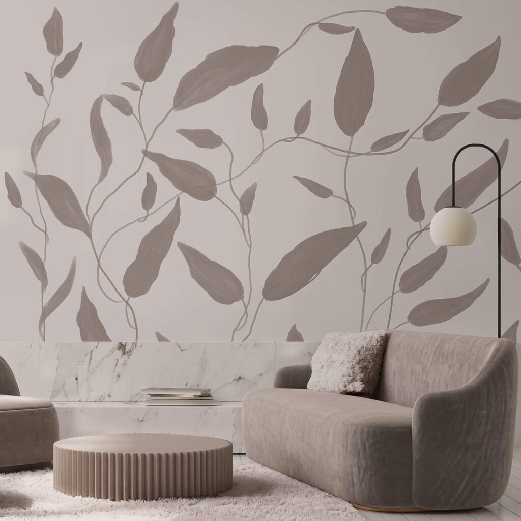 Desenho de folhas sobre fundo branco