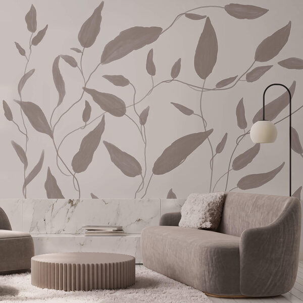 Desenho de folhas sobre fundo branco