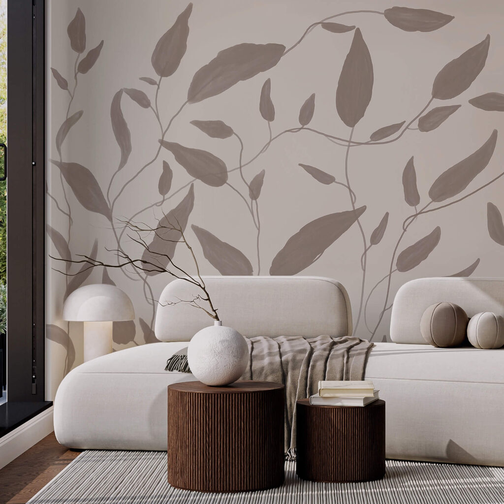 Desenho de folhas sobre fundo branco