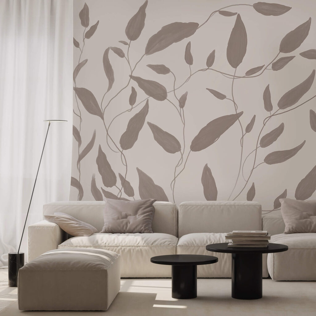 Desenho de folhas sobre fundo branco