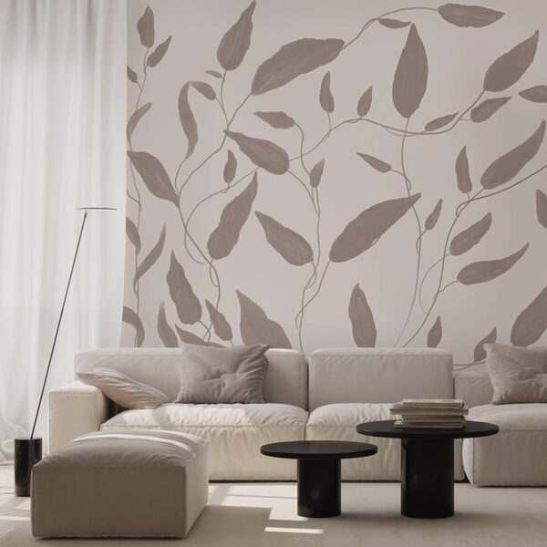 Desenho de folhas sobre fundo branco