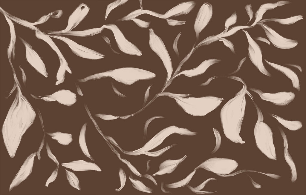 - Whispering leaves on a brown backdrop