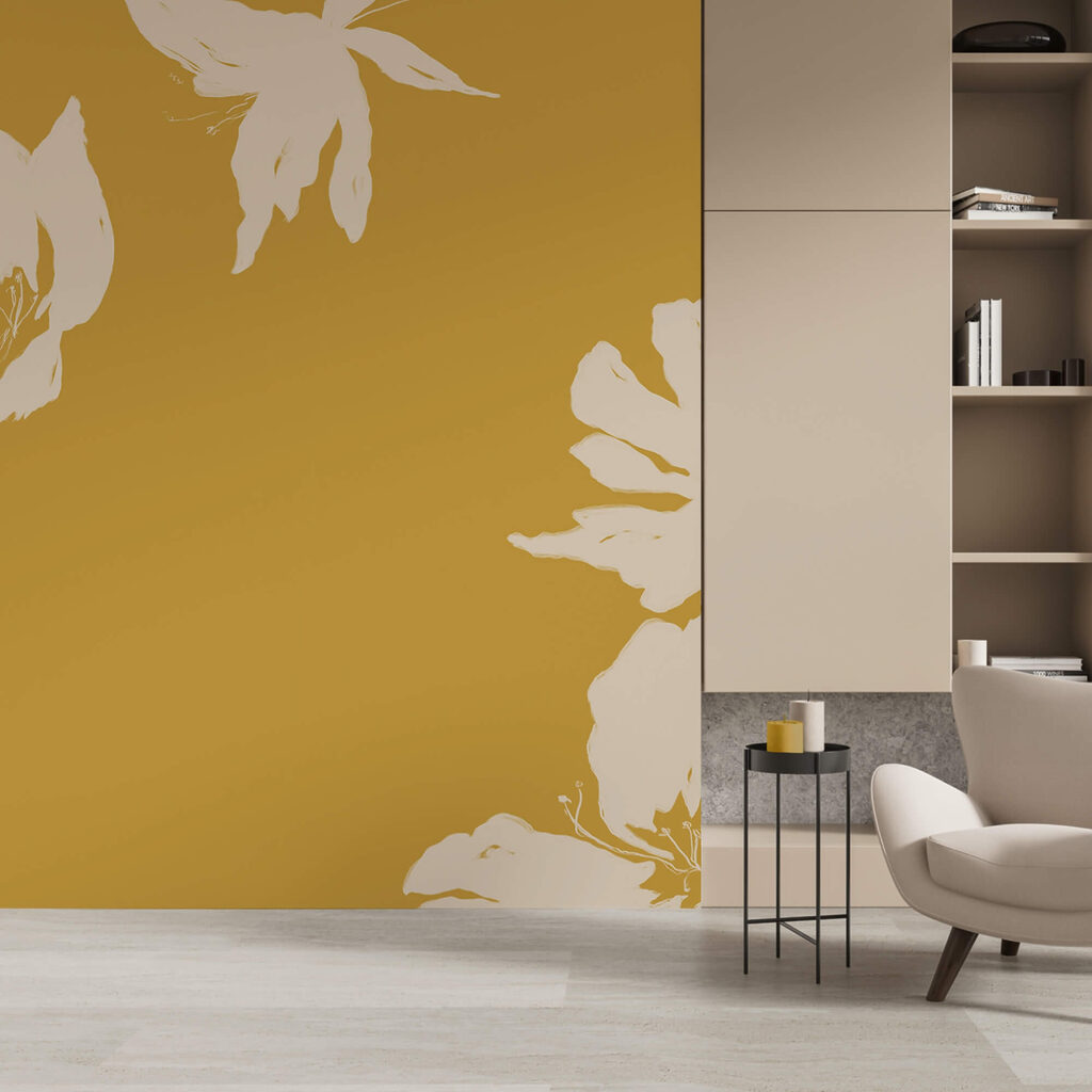 Desenho floral sobre um fundo quente