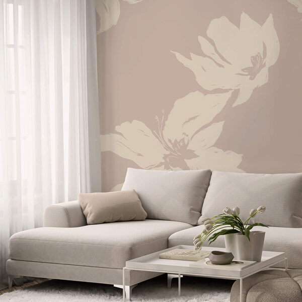 Flores suaves sobre um fundo delicado