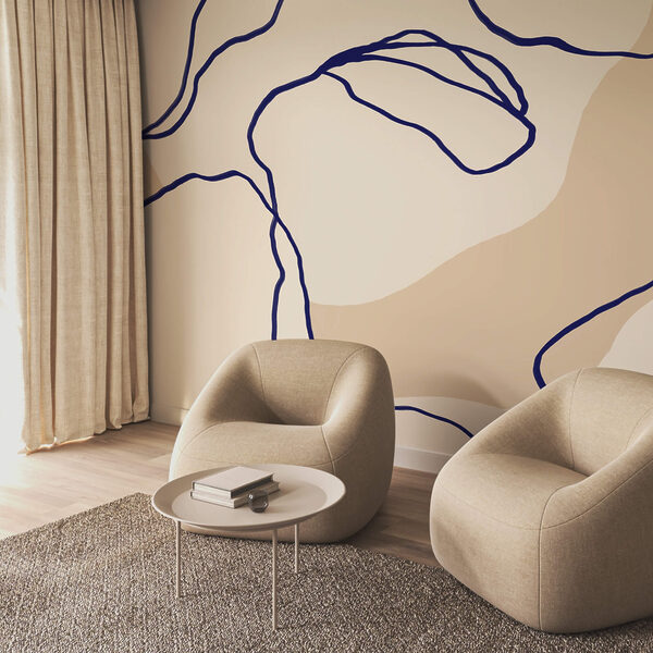 Linhas fluidas sobre fundo suave