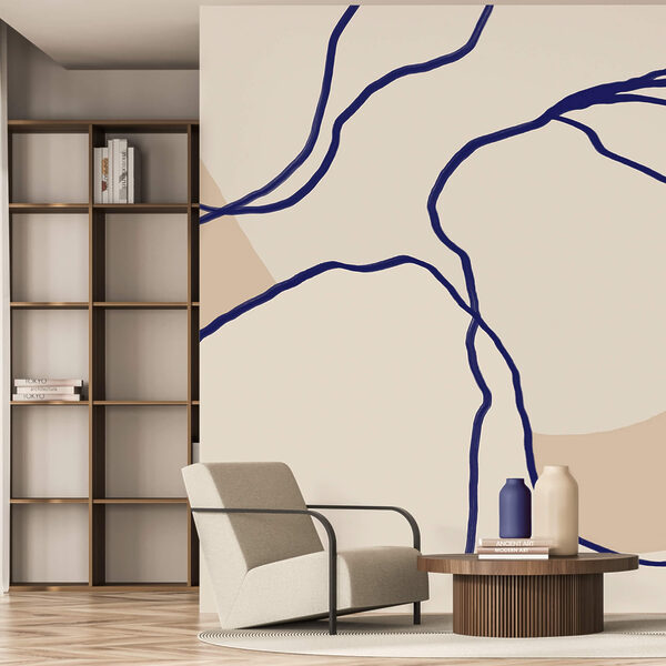 Linhas fluidas sobre fundo suave