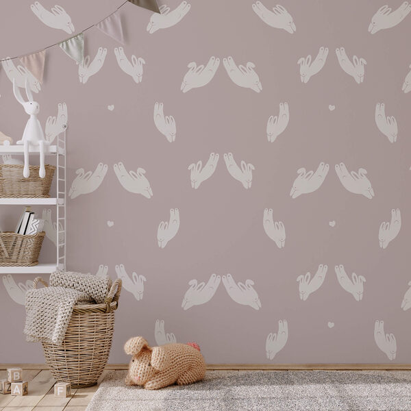 Padrão de coelhos sobre fundo cinza