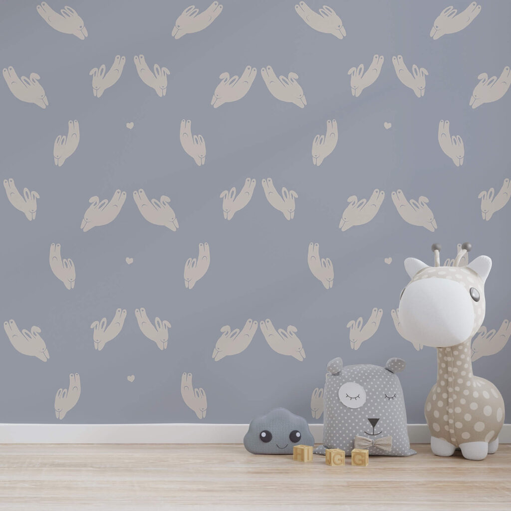 Padrão de mãos sobre fundo azul