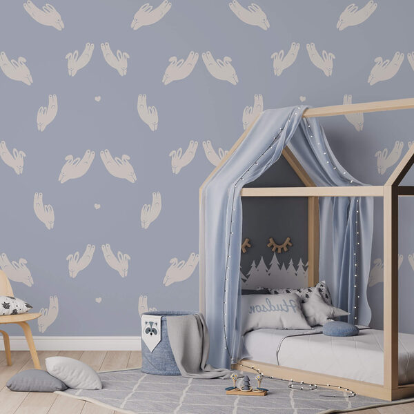 Padrão de mãos sobre fundo azul