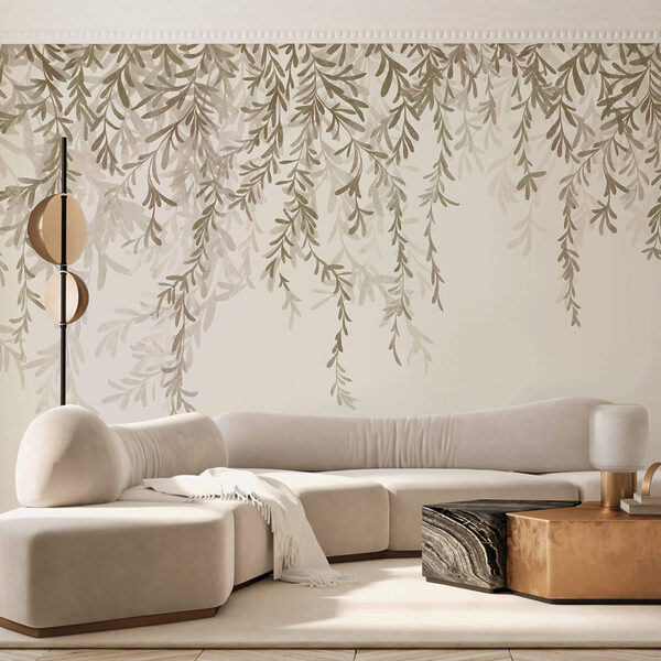 Folhas delicadas em tons suaves