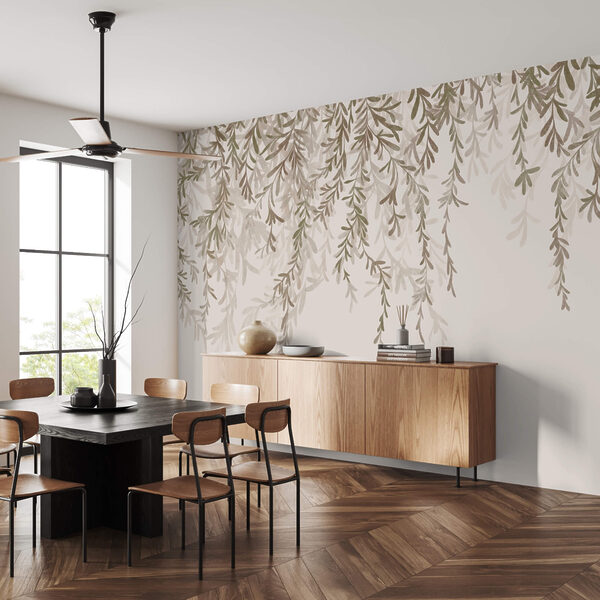 Folhas delicadas em tons suaves