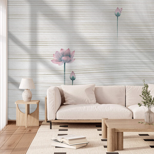 Flores serenas em ondas suaves