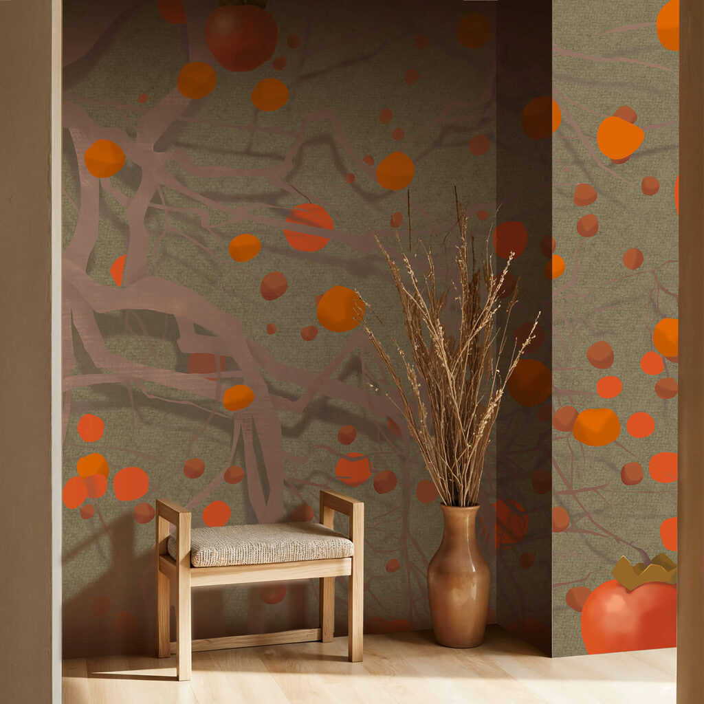 Árvore com frutos alaranjados