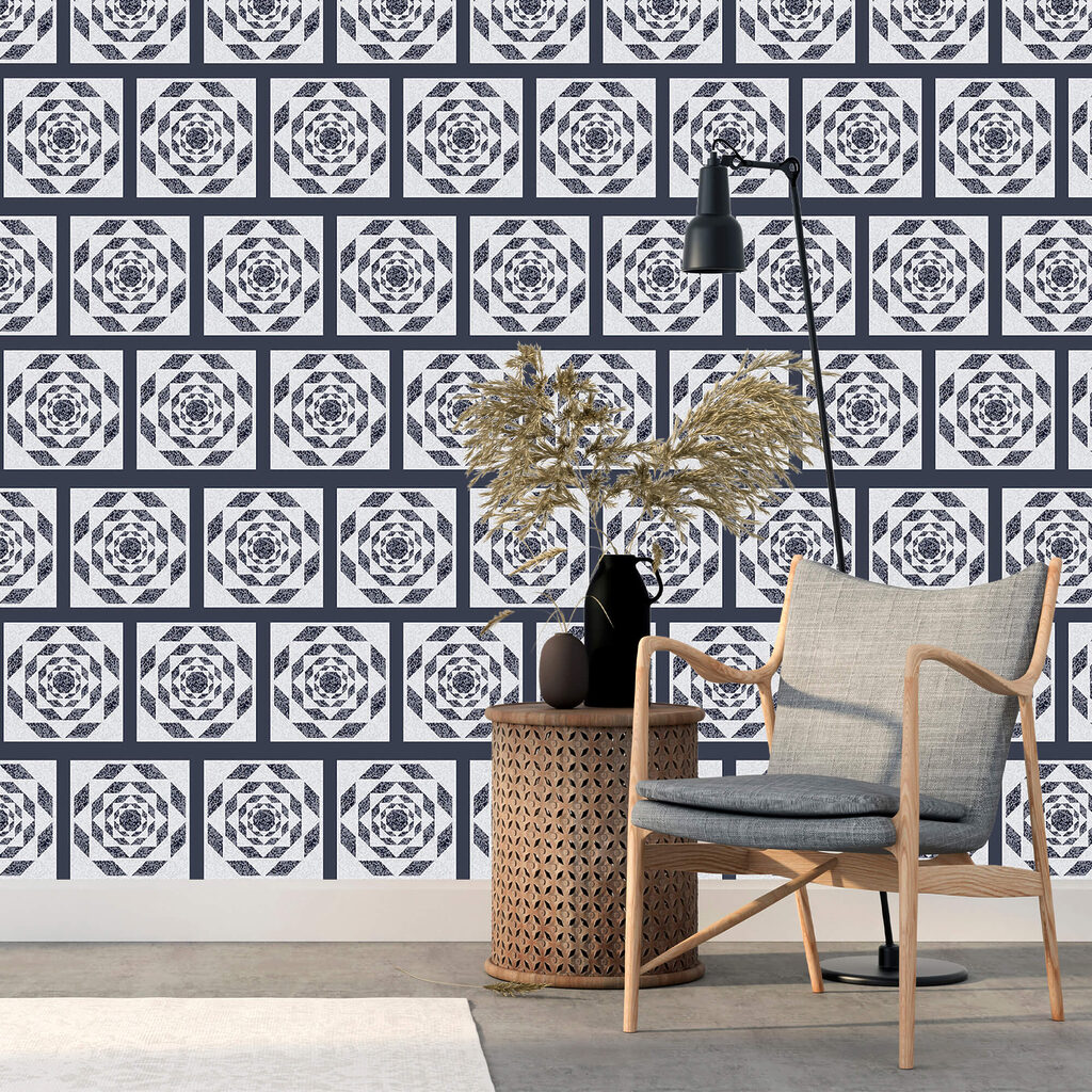 Padrão de quadrados e padrão de uma flor