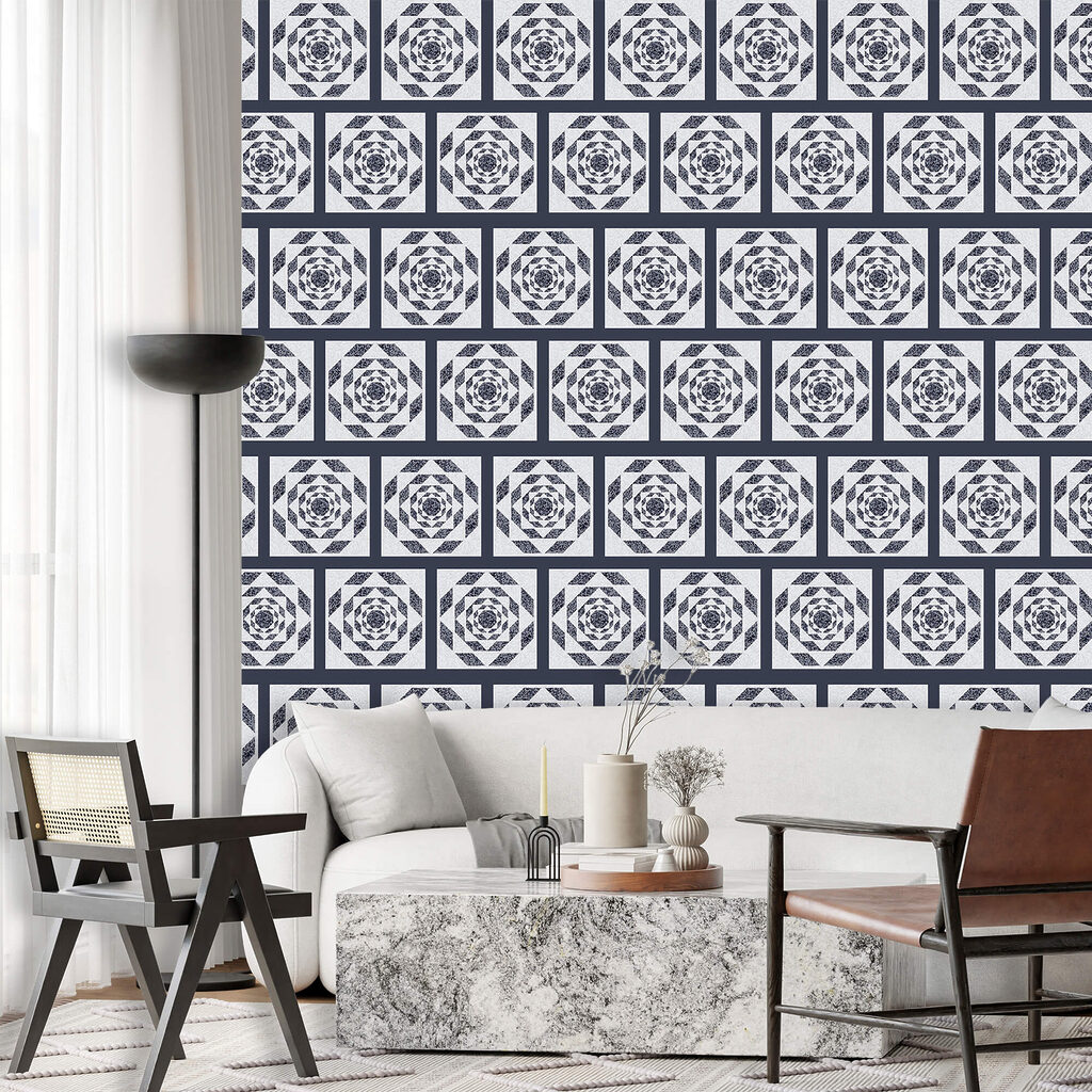 Padrão de quadrados e padrão de uma flor