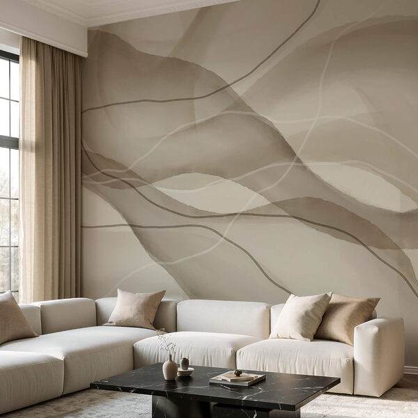 Ondas serenas em tons suaves de terra Ondas serenas em tons suaves de terra