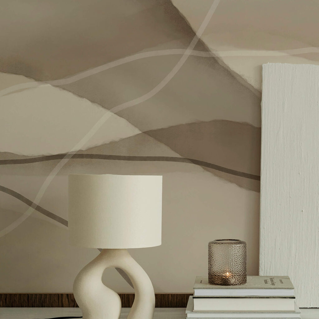 Ondas serenas em tons suaves de terra Ondas serenas em tons suaves de terra