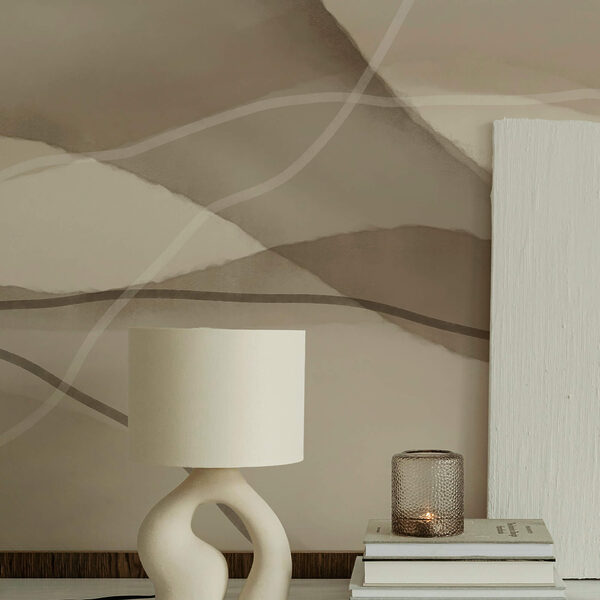 Ondas serenas em tons suaves de terra Ondas serenas em tons suaves de terra