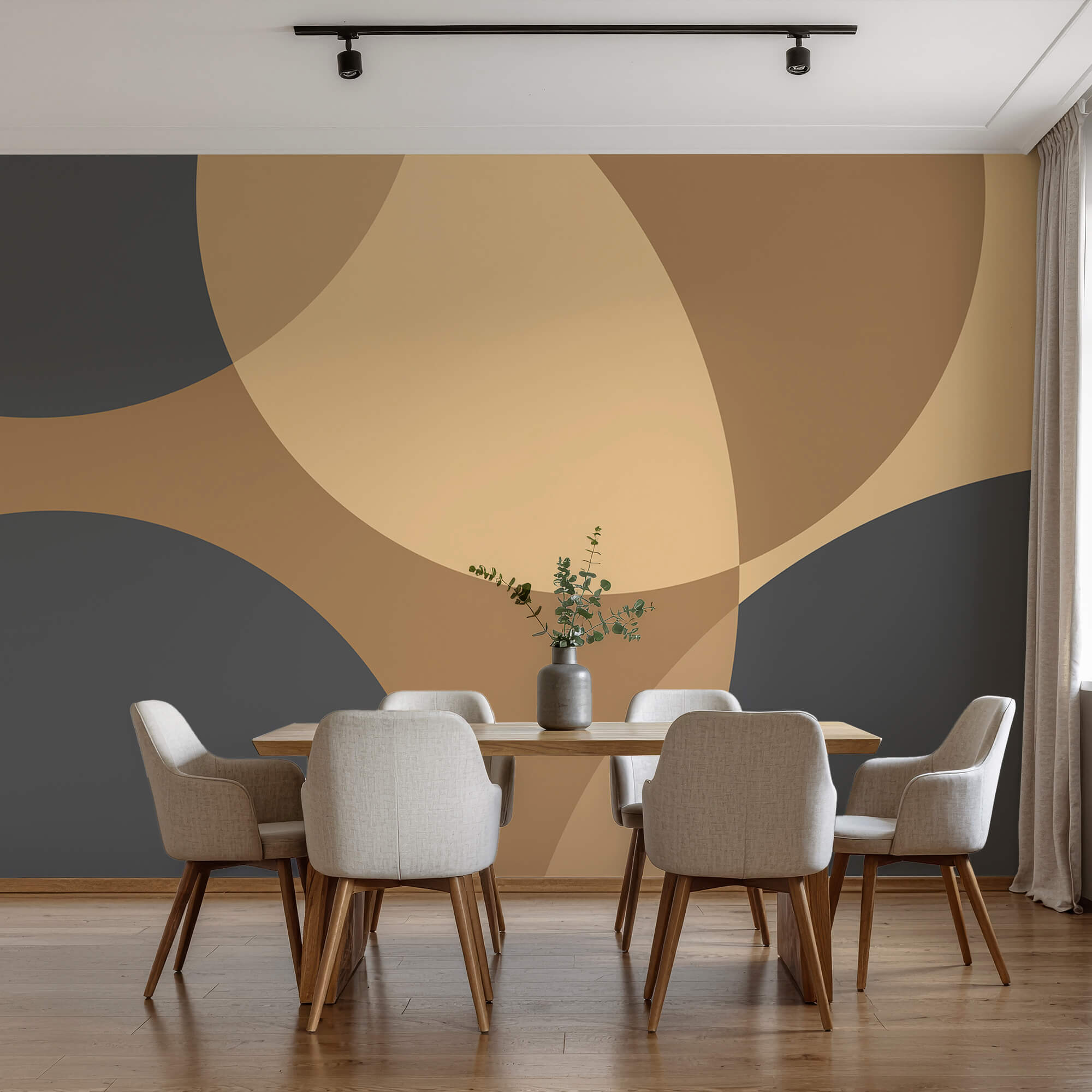 Formas dinâmicas em tons suaves