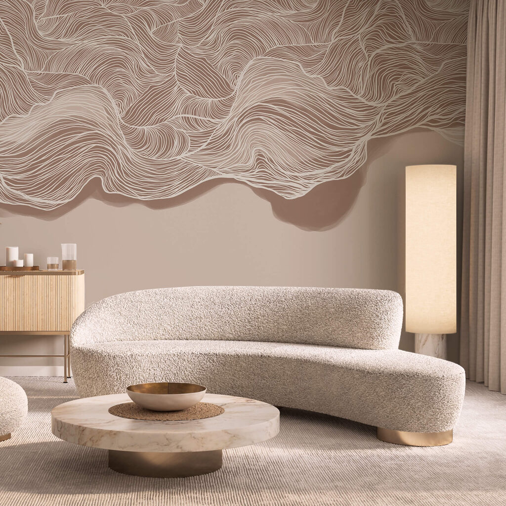 Padrão ondulado castanho e branco Padrão ondulado castanho e branco