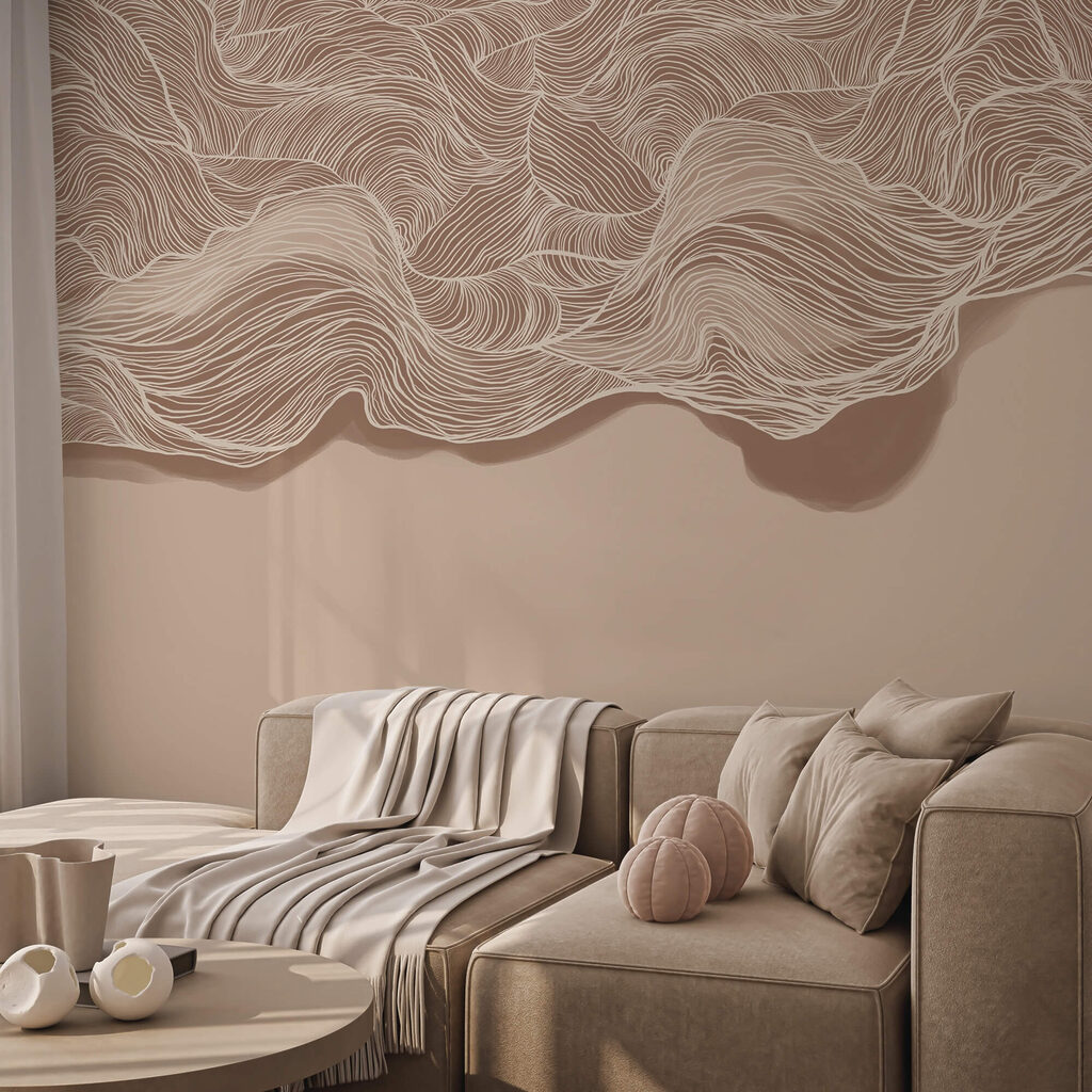 Padrão ondulado castanho e branco Padrão ondulado castanho e branco