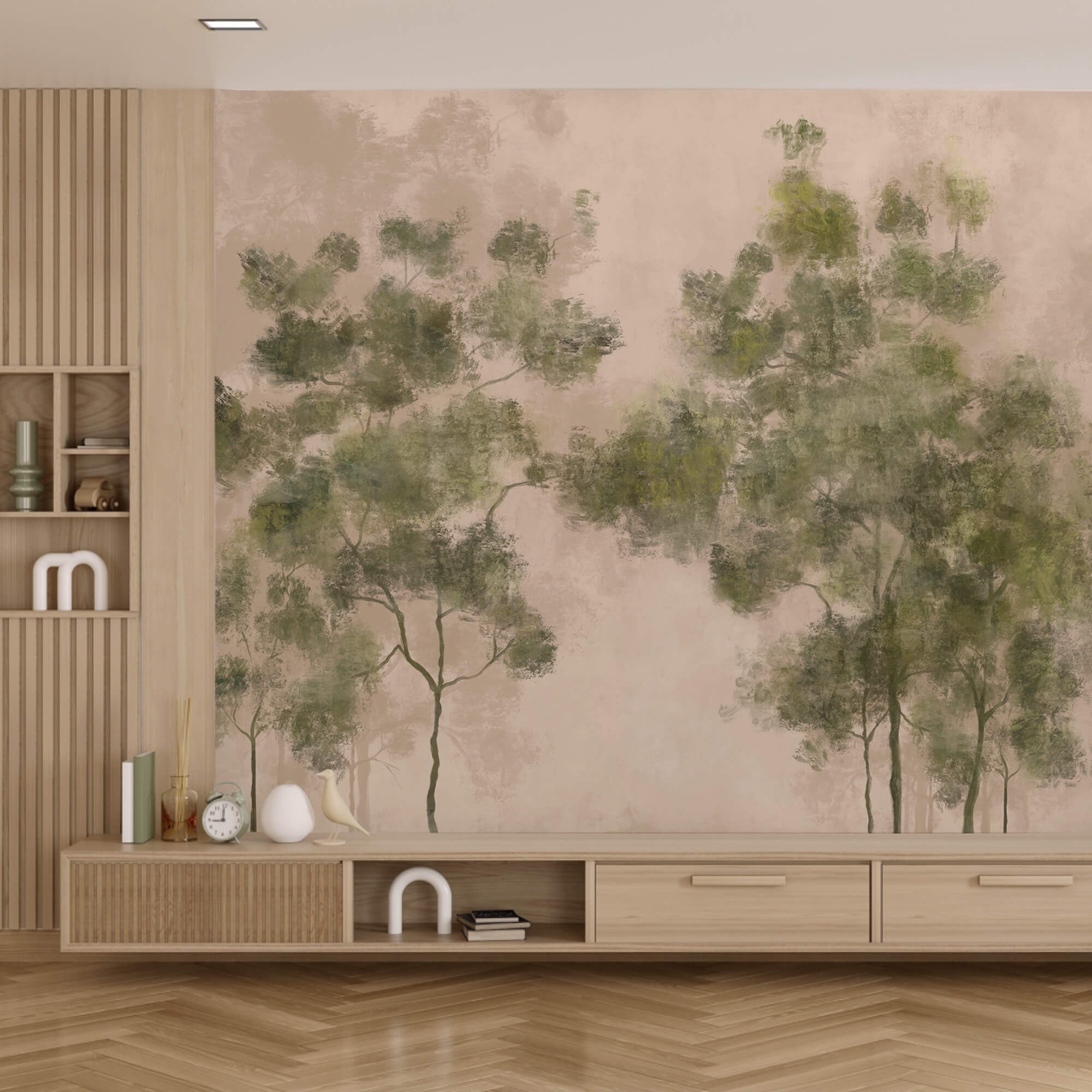 Grupo de árvores com folhas verdes