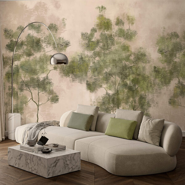 Grupo de árvores com folhas verdes