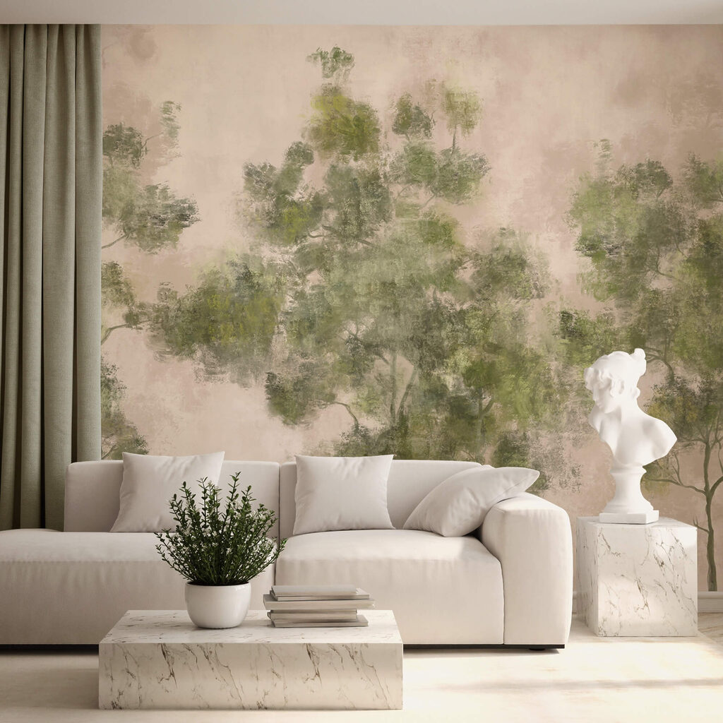 Grupo de árvores com folhas verdes