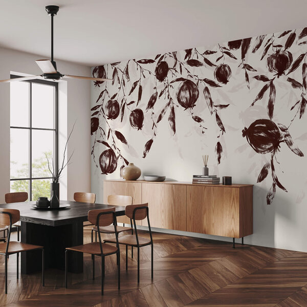 Pintura de frutas em um galho