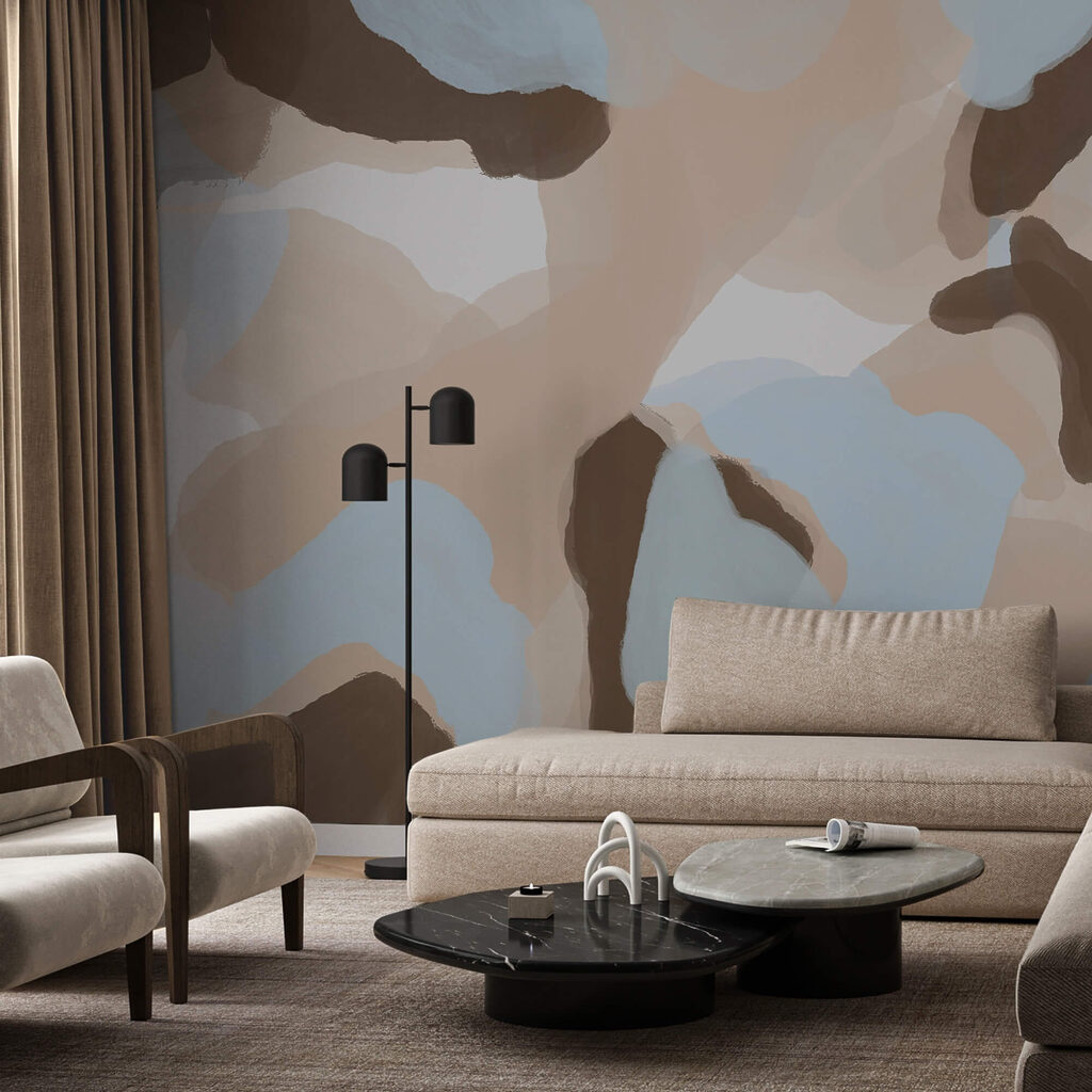 Formas abstratas em cores suaves