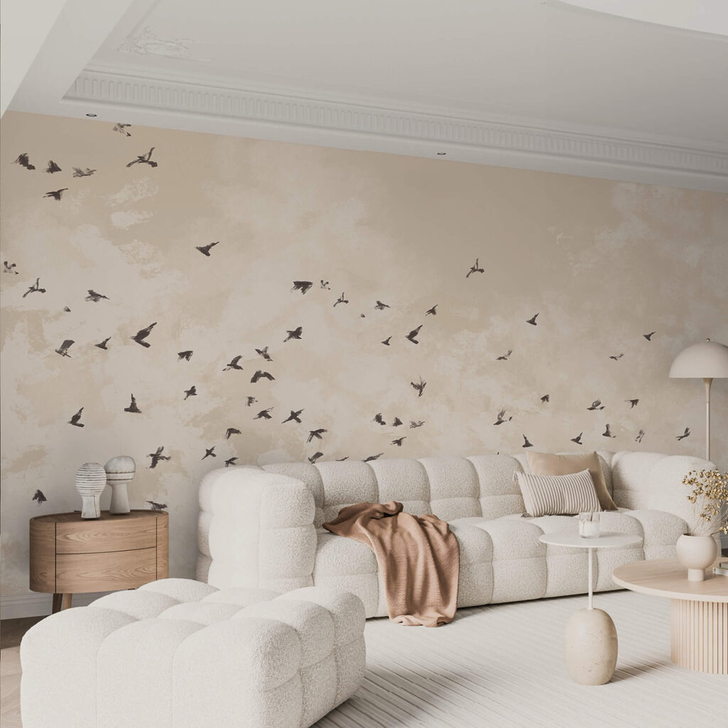 Bando de pássaros no céu