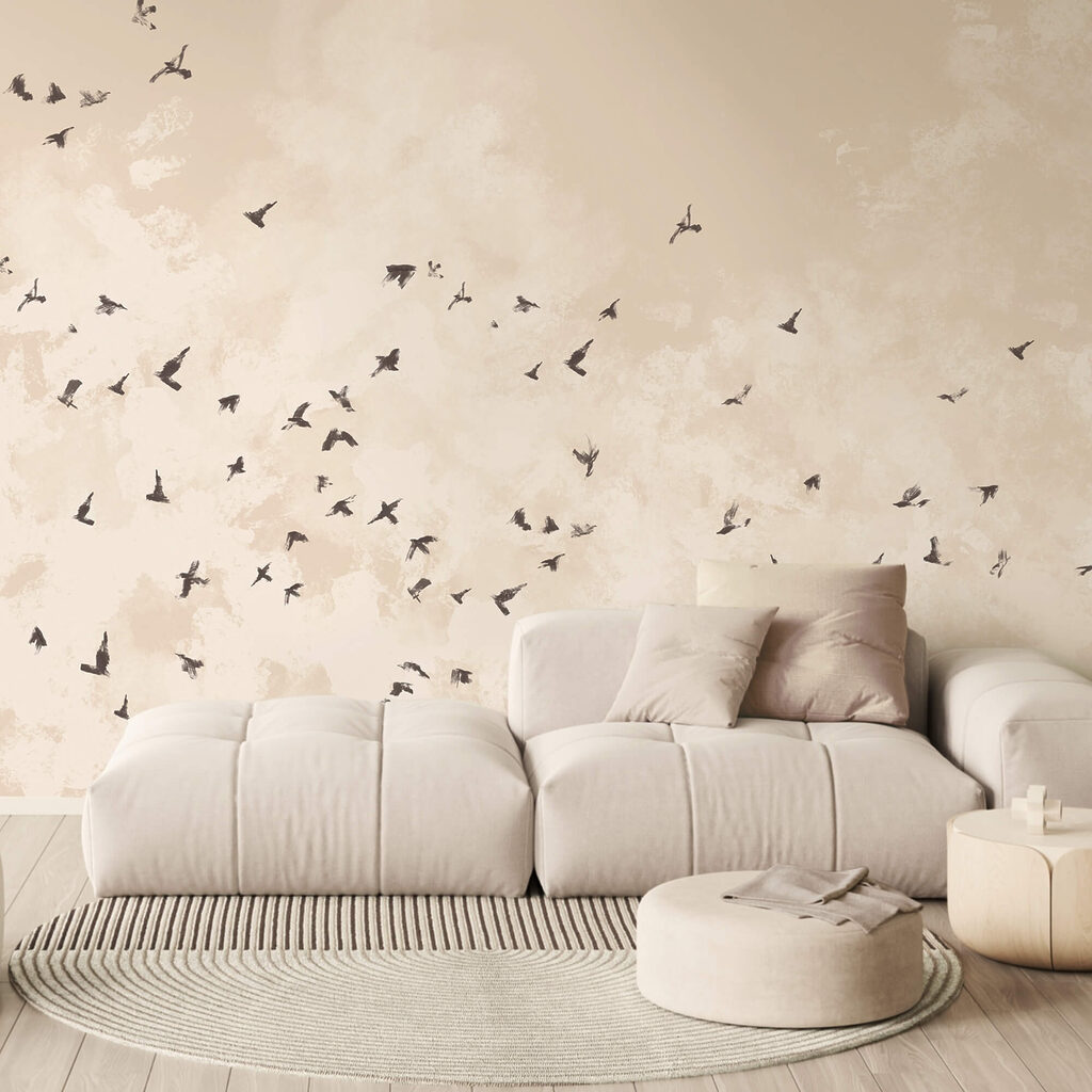 Bando de pássaros no céu