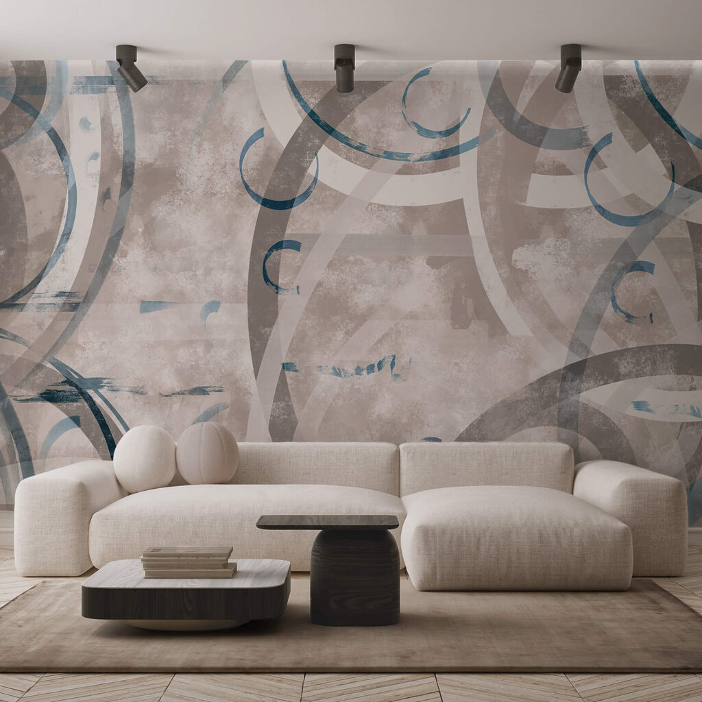 Espirais e círculos cinzentos e azuis Espirais e círculos cinzentos e azuis