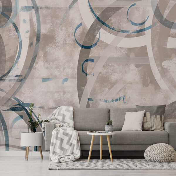 Espirais e círculos cinzentos e azuis Espirais e círculos cinzentos e azuis