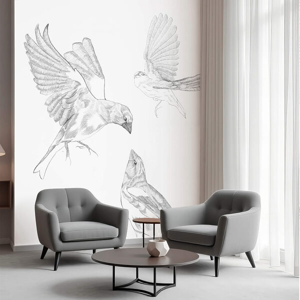 Grupo de aves com asas Grupo de aves com asas