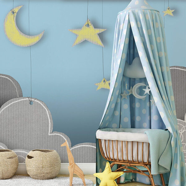 Lua e estrelas entre as nuvens Lua e estrelas entre as nuvens