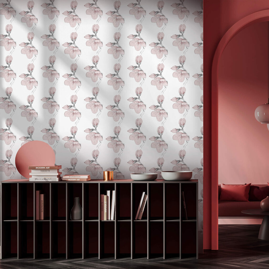 Padrão de flores sobre fundo branco