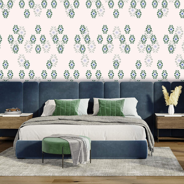 Padrão de flores azuis