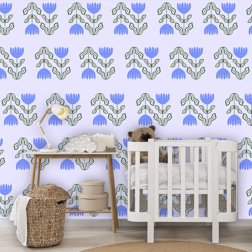 Padrão de flores e folhas Padrão de flores e folhas