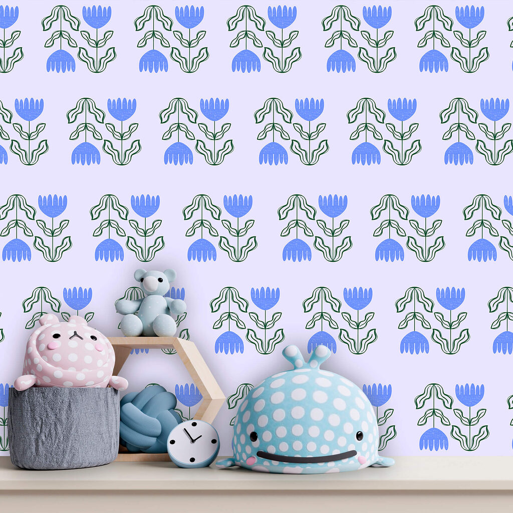 Padrão de flores e folhas Padrão de flores e folhas