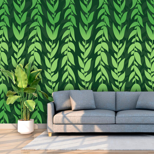 Padrão de folhas verdes