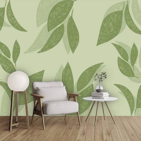 Padrão de folhas verdes