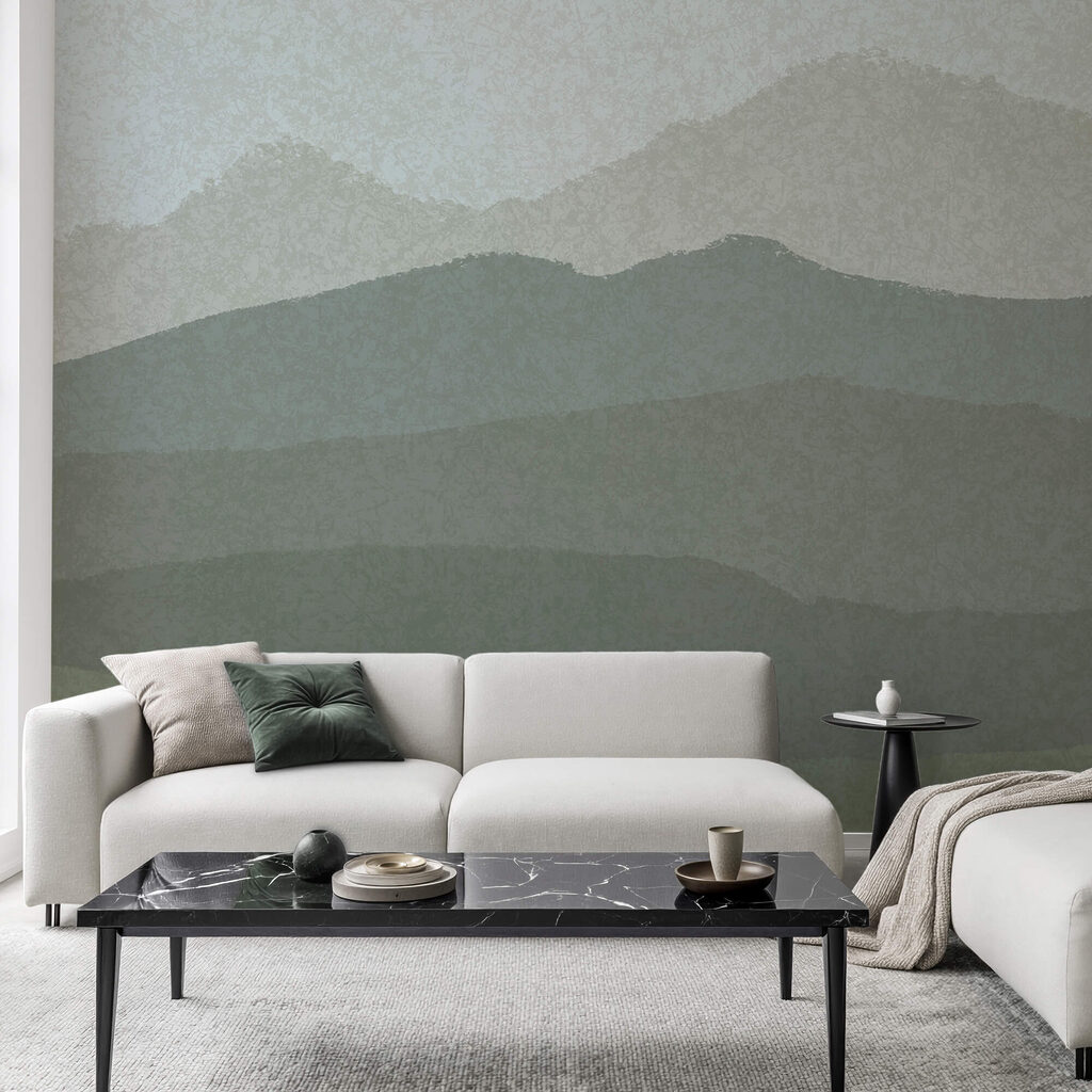 Paisagem de montanhas e neblina Paisagem de montanhas e neblina