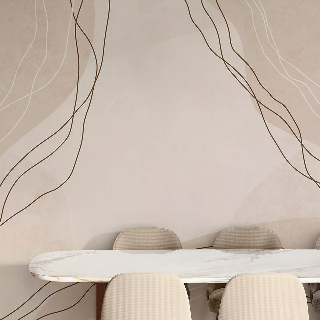 Linhas brancas e marrons sobre fundo bege