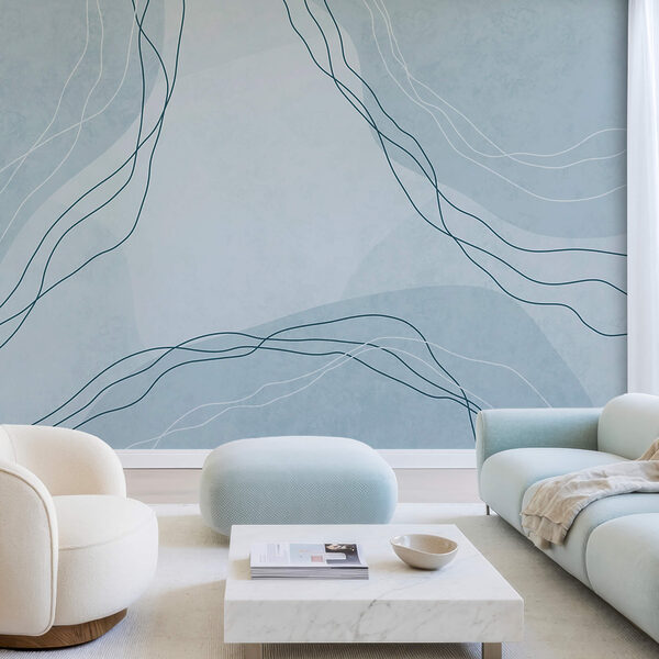 Fundo azul e branco com linhas